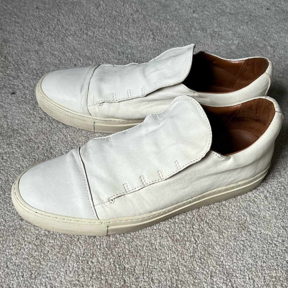 JOHN VARVATOS 315 Laceless Leather Sneaker White 10.5